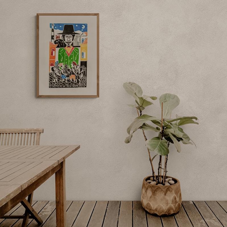 Xilogravura O Homem da Meia Noite - 66 X 48 cm