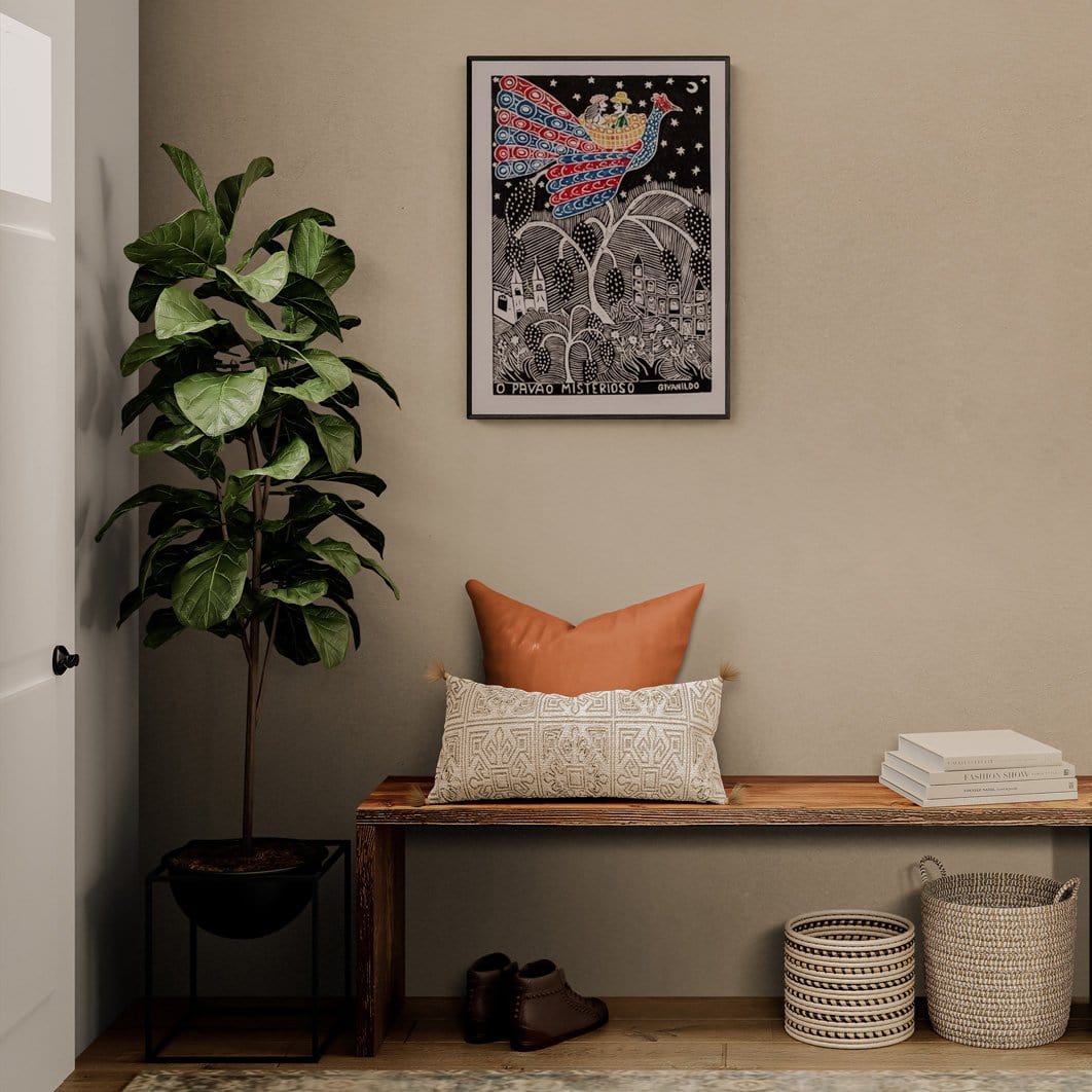 Xilogravura O Pavão Misterioso - 66 X 48 cm