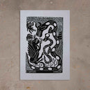 Xilogravura O Safari - 66 X 48 cm