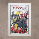 Xilogravura O Vingador da Caverna do Dragão - 57 X 38,5 cm