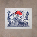 Xilogravura Pokémon Nordeste Adventures - 27 X 35 cm