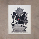 Xilogravura Pokémon Nordeste Adventures- 35 X 27 cm