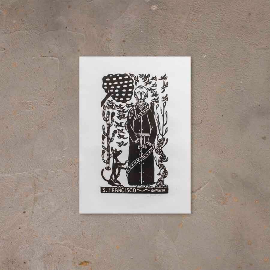 Xilogravura São Francisco - 66 X 48 cm