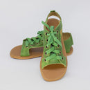 vista frontal da sandalia rasteira verde a-40