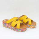 Sandália Rasteira Feminina Amarela FV Plataforma