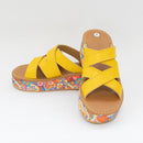 Sandália Rasteira Feminina Amarela FV Plataforma