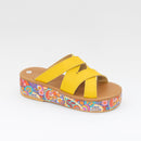 Sandália Rasteira Feminina Amarela FV Plataforma