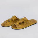 Sandália Rasteira Feminina Mostarda FV S-M Trançada