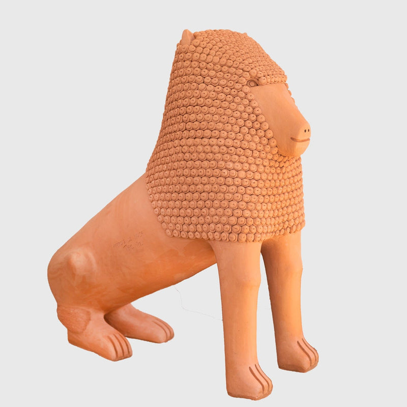 Escultura Leão em Cerâmica 80 cm