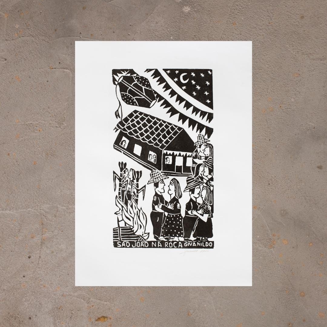 Xilogravura São João na Roça - 66 X 48 cm
